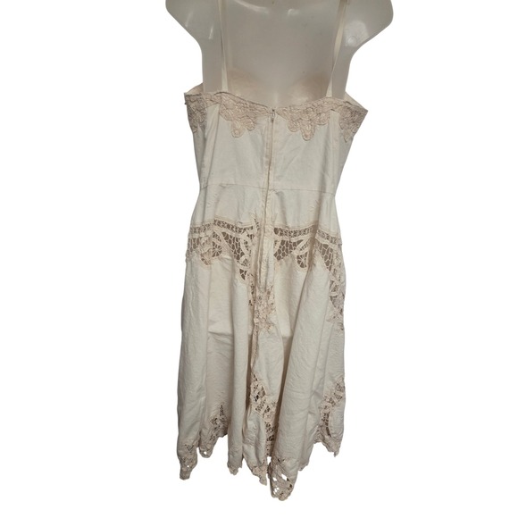 Vintage  70s White Cotton Lace Prairie Dress Cottagecore Boho Edwardian - Picture 2 of 6